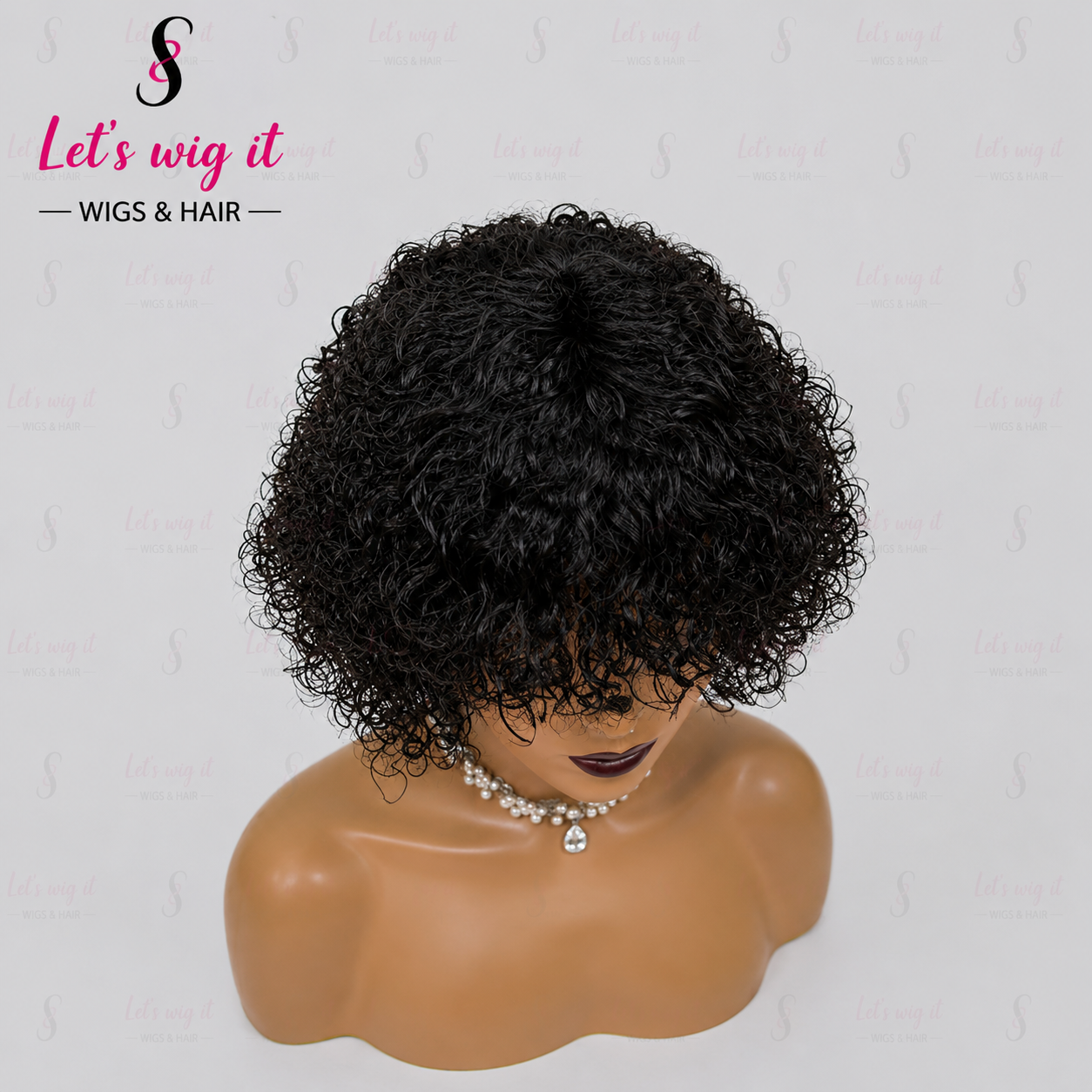 200% Density Natural Curly Fringe Glueless Bob Wig 10 Inch