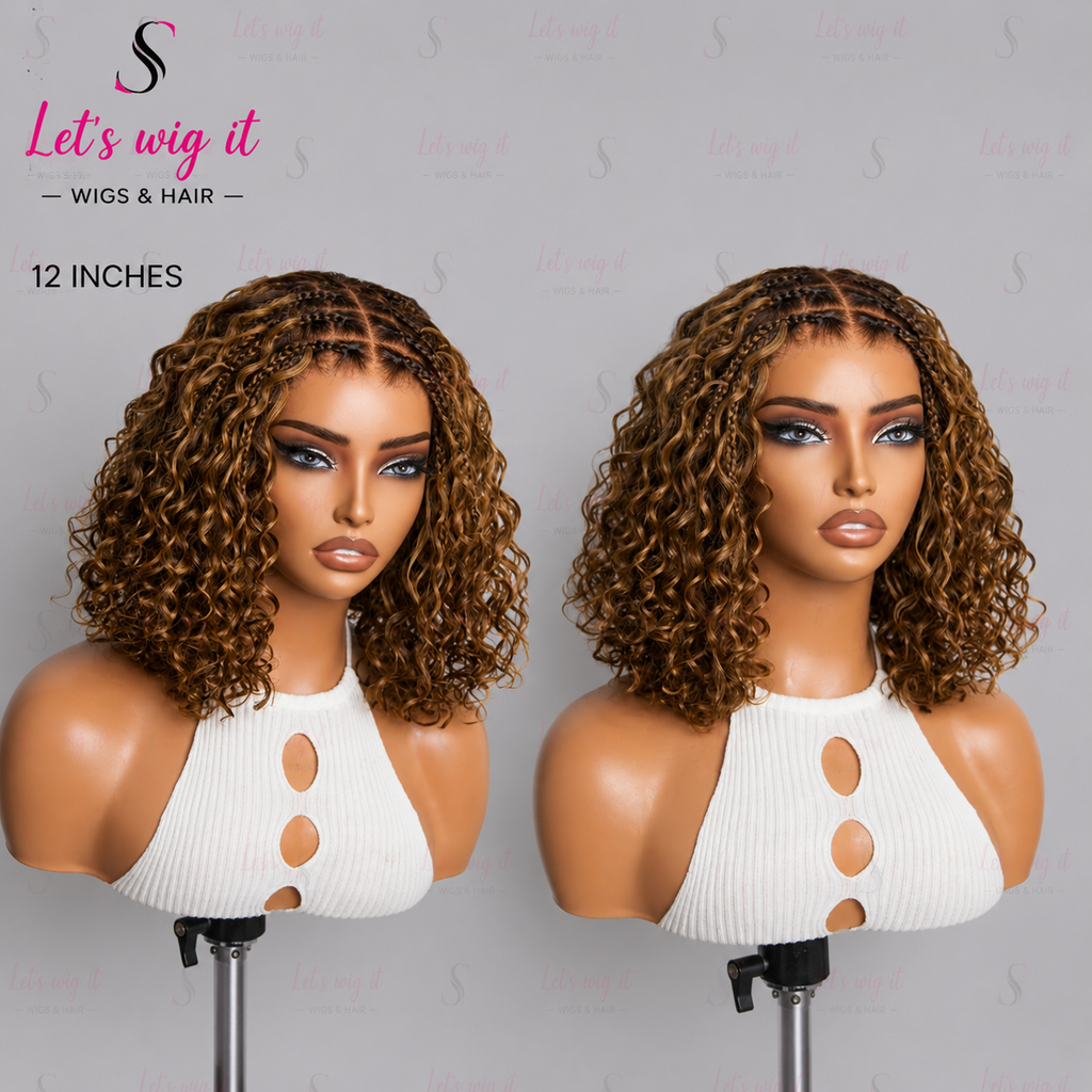 150% Density 5x5 Closure Lace With Boho Braids Pre-Cut Glueless Lace Wig