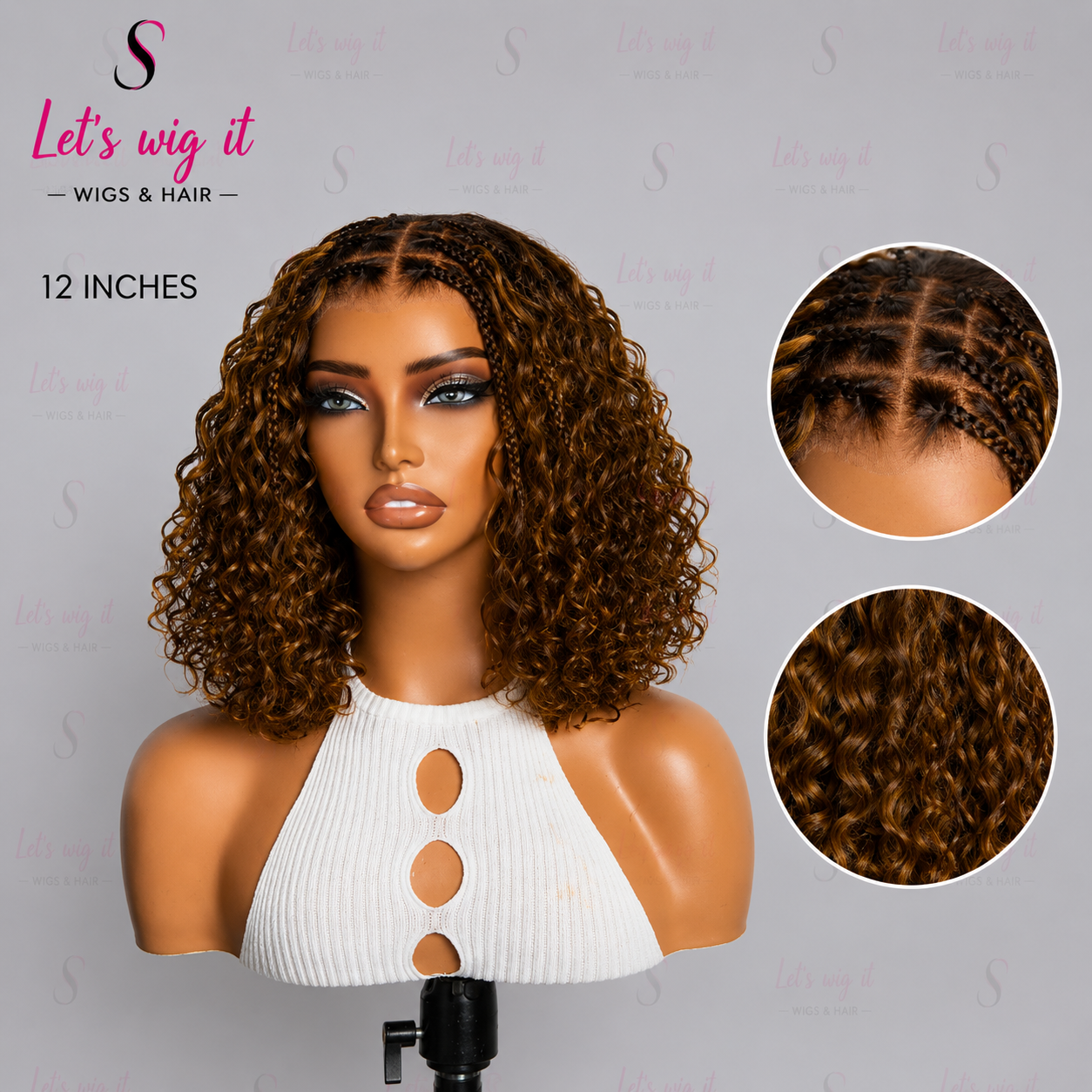 150% Density 5x5 Closure Lace With Boho Braids Pre-Cut Glueless Lace Wig