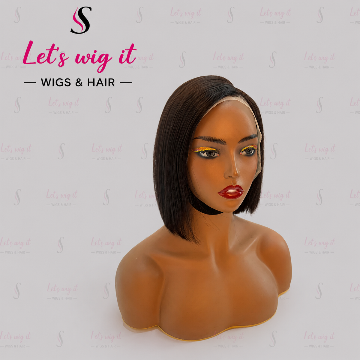 8 Inches Double Drawn Blunt Cut 13x4 Asymmetrical Bob Wig