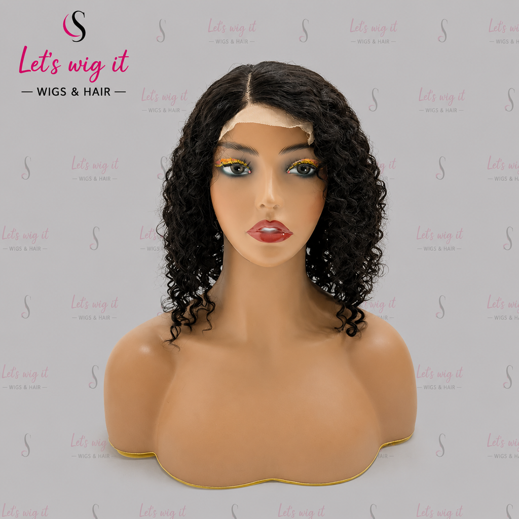 150% Density 4x4 Side Part Closure Wig Water Wave 12 Inch