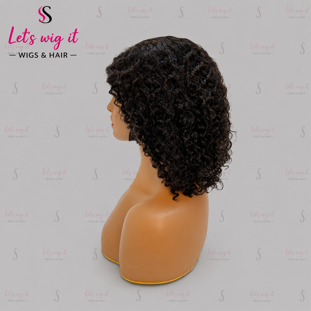 150% Density 4x4 Side Part Closure Wig Water Wave 12 Inch