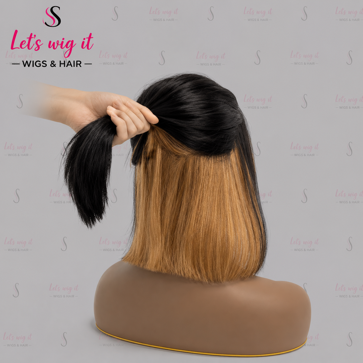 200% Density T-Part Honey Blonde Peekaboo Color Bob Wig 10 Inch